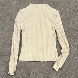 Marshalls Beige Ribbed Long Sleeve Top